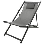 Chaise chilienne pliante 94x61 cm textil�ne anthracite ? 5 positions