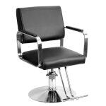 Chaise de coiffeur fauteuil hydraulique hauteur r�glable rotatifavec accoudoirs et repose - piedsnoir53x47x93 ...