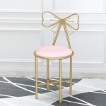 Chaise coiffeuse chambre velours - tabouret coiffeuse rose et dor en fer et velours 40x40x85cm idal ...