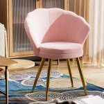 Chaise de coiffeuse en velours avec pieds en mtal dor - xjing chaise coquillage adulte idale pour ...