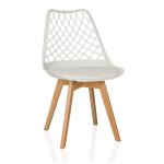 Chaise à coque - hjh living - scandi hol - blanc - plastique Chaise à coque - hjh living - scandi hol - blanc - plastique