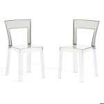 Chaises - cristal - transparentes - design moderne - polycarbonate - lot de 2