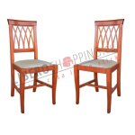 Chaise de cuisine en merisier avec assise rembourre 2 chaises treccia - couleur cerise - blanc - marque ...