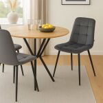 Chaise de cuisine / salon nel profile en gris ? avec revtement en tissu velours.