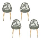 Chaises dext�rieur - deconation - alameda - lot de 4 - vert olive - l�g�res et modernes