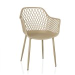 Chaise dext�rieur - hjh living - begio l - beige - plastique