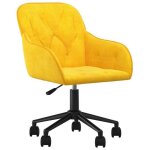 Chaise fauteuil si�ge pivotante de bureau informatique �tude jaune velours jaune 02 0024142
