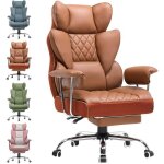 Chaise gaming ergonomique fauteuil de bureau avec support lombaire � ressorts ensach�scuir marron