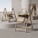 Chaise haute et balancelle b�b� enfant - 0 mois � 72 mois - avec roulettes � cardan lisses pliable inclinable ...