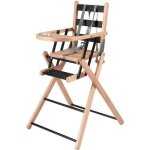 Chaise haute bébé en bois pliante sarah bicolore noir - combelle - dossier haut - harnais de sécurité ... Chaise haute bébé en bois pliante sarah bicolore noir - combelle - dossier haut - harnais de sécurité ...