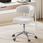 Chaise de home office & dressing r�glable en hauteur - velours respirant capacit� 150kg pour bureau chambre ...