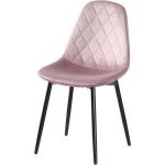 Chaises honey ? contemporain velours & métal rose (lot de 6) Chaises honey ? contemporain velours & métal rose (lot de 6)