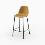 Chaise pour �lot central en velours jaune 65 cm - henrik - rendez - vous d�co