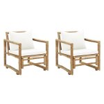 Chaises de jardin - ebtools - bambou - beige - nat chaises de jardin lot de 2 avec coussins et oreillers ...