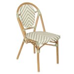 Chaise de terrasse style bistrot parisien en aluminium et rotin vert - oviala Chaise de terrasse style bistrot parisien en aluminium et rotin vert - oviala