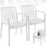 Chaises de jardin - tectake - lot de 2 chaises alcudia empilables et r�sistantes aux intemp�ries 545 ...