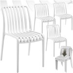 Chaises de jardin - tectake - lot de 4 chaises alcudia empilables r�sistantes aux intemp�ries 47 x 58 ...