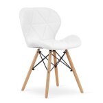 Chaise komodee amatrice - 1 pieces - blanc - tapiss� en simili cuir 53 x 48 x 74 cm