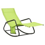 Transat chaise longue bain de soleil lit de jardin terrasse meuble d exterieur acier et textilene vert ...