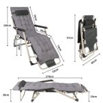 Chaise longue bain de soleil - mipan - adjustable pliable transat lit de jardin en acier - avec matelas ...