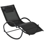 Chaise longue � bascule - outsunny - avec t�ti�re - utilisation ext�rieure int�rieure - gris chin�
