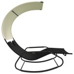 Chaise longue double � bascule - transat dext�rieur - avec auvent noir et cr�metop vente499316339