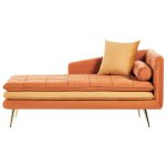 Chaise longue c�t� droit gonesse velours orange