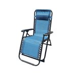 Chaise longue jardin exterieur inclinable 90 x 108 x 66 cm bleu - marbueno