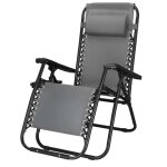 Springos chaise longue de jardin pliable zero gravity avec appui - tte et tablette latrale