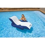 Chaise longue de piscine - intex - plush - adulte - bleu - 180 x 135 cm