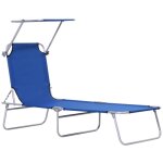 Chaise longue pliable de jardin - transat pare soleil - 187x 58 x 36cm - dossier r�glable 4 positions ...