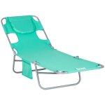 Chaise longue pliable avec fen�tre de lecture transat de jardin dossier r�glable en 5 positions vert