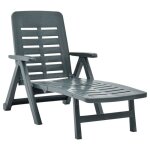 Chaise longue pliable - vidaxl - plastique - vert - 72x189x96 cm - pliable - r�sistant aux intemp�ries ...