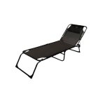 Chaise longue pliante aluminium noir chaise longue jardin exterieur 190 x 27 x 58 cmchaises longues pliantes ...