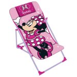 Chaise longue pliante - disney - rose - 61x43x66 cm - mobilier solide et facile � entretenir