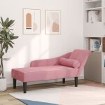 Chaise longue - rose velours - tissu doux - confort optimal - id�ale pour d�tente