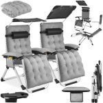 Chaises longues - tectake - lot de 2 transats cloud ii pliables avec pare - soleil dossier et repose ...