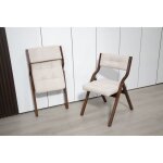 Chaise - lot 2 chaises pliantes rembourres bois portable&assemble cuisine&bureau&mariage crme