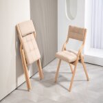 Chaise - lot 2 chaises pliantes rembourres bois portable&assemble cuisine&bureau&mariage kaki