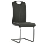 Chaises  manger cantilever - mango - lot de 4 - gris similicuir - 48x47x(745 - 885) cm