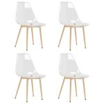 Chaises à manger - mango - lot de 4 - transparent pet - 42x575x95 cm Chaises à manger - mango - lot de 4 - transparent pet - 42x575x95 cm