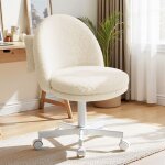 Chaise de maquillage pivotante sans accoudoirs support dorsal r�glable en hauteur roulettes molleton ...