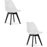 Chaise - mark - model37052 - blanc - lot de 2 - cuir cologique - design contemporain