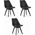 Chaise - mark - model37063 - mark - atty16 - noir - lot de 3 - rembourre