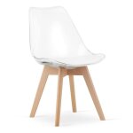 Chaise mark - transparente / pieds naturels x 1