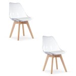 Chaise mark - transparente / pieds naturels x 2
