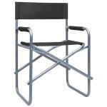 Chaises de metteur en sc�ne pliantes - vidaxl - lot de 2 - acier - noir - 48x57x79 cm - pliable - accoudoirs ...
