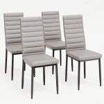 Chaise moderne en cuir pu gris - bealife - patte metal - pied antidérapant en caoutchouc - salle à manger ... Chaise moderne en cuir pu gris - bealife - patte metal - pied antidérapant en caoutchouc - salle à manger ...
