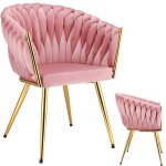 Chaise molto pieds or rose