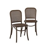 Chaise en bois dorme et cannage luzian (lot de 2)